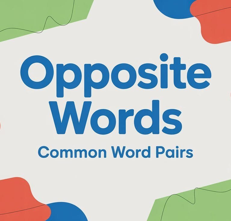 List of Opposite Words in English