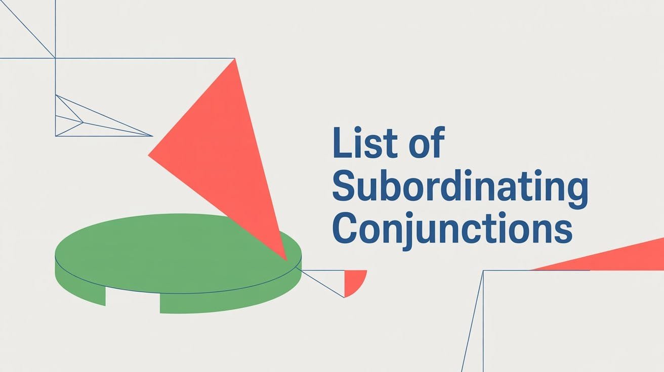Subordinating Conjunctions List