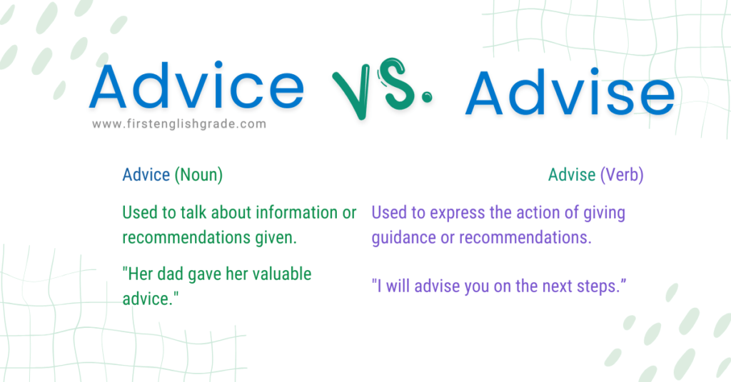 Advice Vs Advise Learn The Difference With Easy Examples