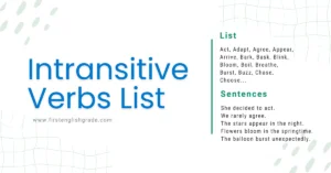 Intransitive Verbs List in English