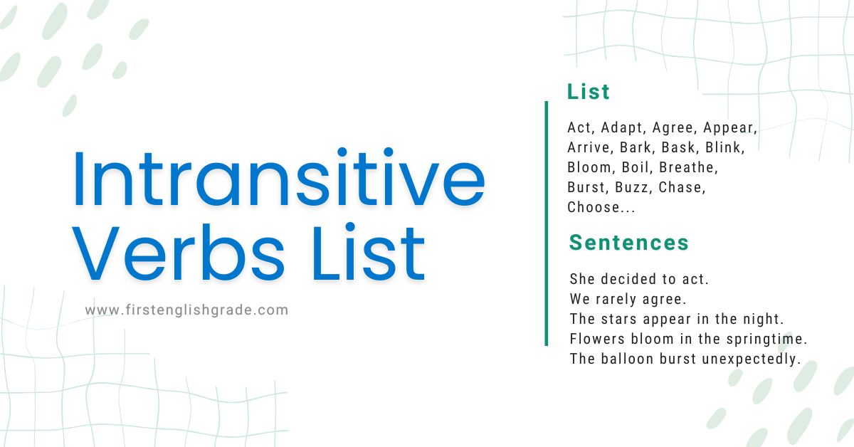 Intransitive Verbs List in English