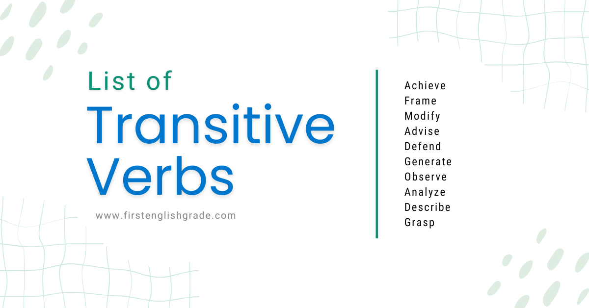 Transitive Verbs List in English