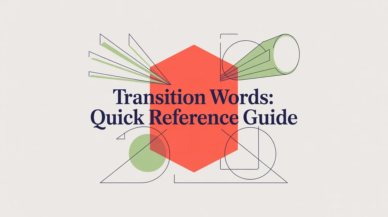 List of Transition Words in English