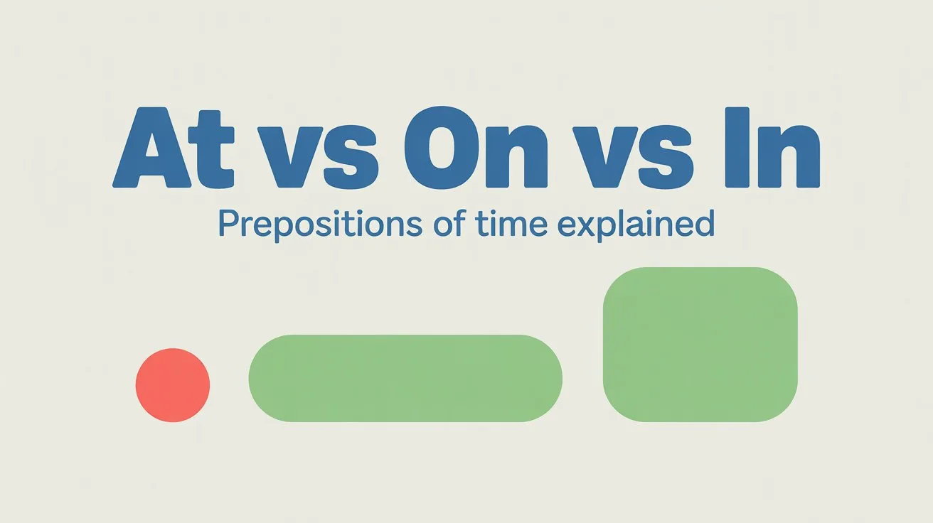 At vs On vs In Prepositions of Time Explained