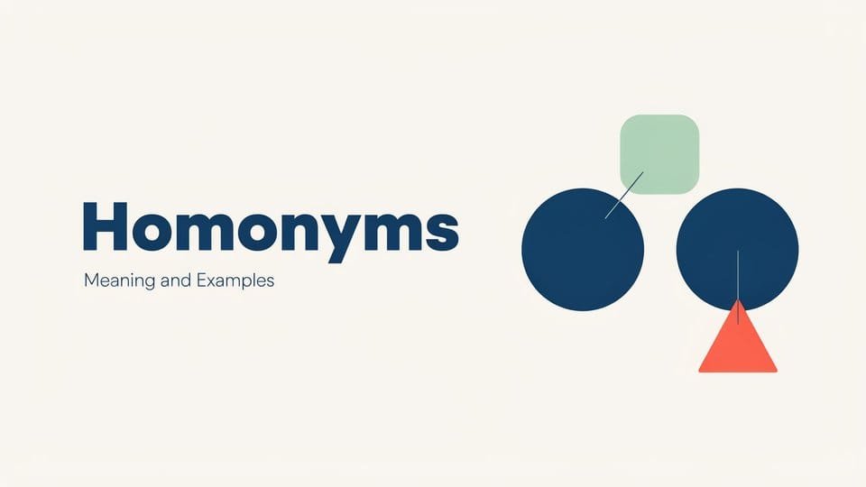 What Are Homonyms Meaning, Definition, and Examples
